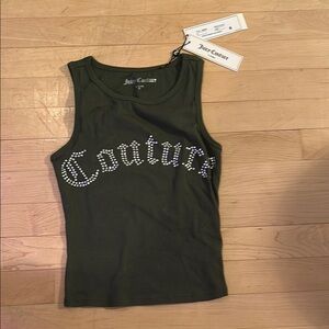 Juicy Couture Dark Green Rhinestone Tank